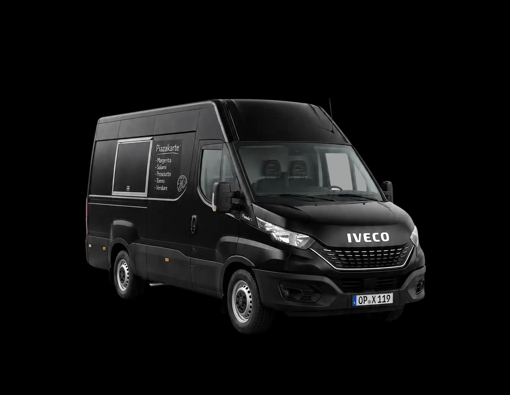 Pizza Truck von NICE! Streetfood, Ansicht von schräg vorne